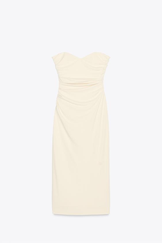 لباس میدی زنانه زارا STRAPLESS MIDI DRESS