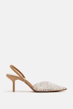 کفش پاشنه دار زنانه زارا HIGH-HEEL SLINGBACK SHOES WITH FAUX PEARLS