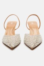 کفش پاشنه دار زنانه زارا HIGH-HEEL SLINGBACK SHOES WITH FAUX PEARLS