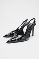 کفش پاشنه بلند زنانه زارا STUDDED HIGH-HEEL SHOES
