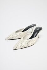 کفش پاشنه بلند زنانه زارا BRAIDED HIGH-HEEL SLINGBACKS