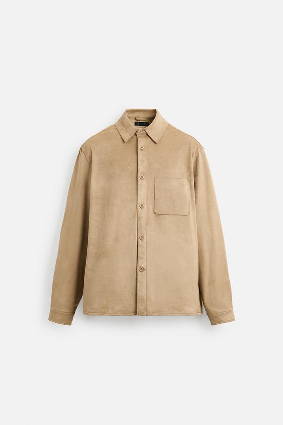 اورشرت جیر مردانه زارا LIGHTWEIGHT FAUX SUEDE OVERSHIR