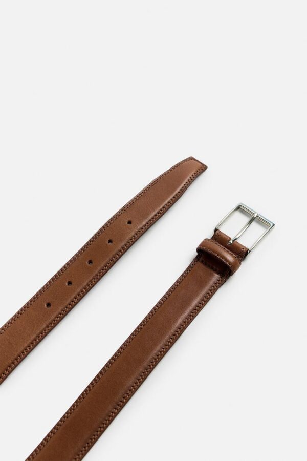 کمربند مردانه زارا TOPSTITCHED LEATHER BELT