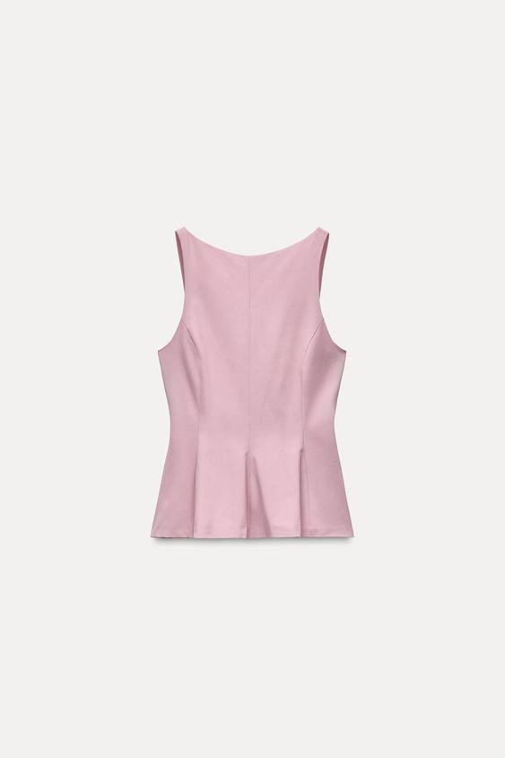 تاپ زنانه زارا PEPLUM TIE TOP