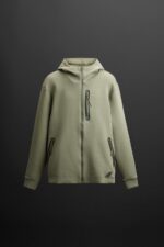 هودی اسپورت مردانه زارا TECHNICAL ZIP-UP HOODIE