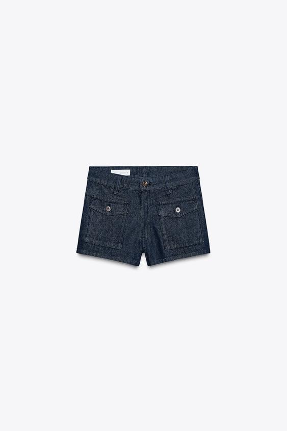 شلوارک جین زنانه زارا TRF DENIM MINI SHORTS