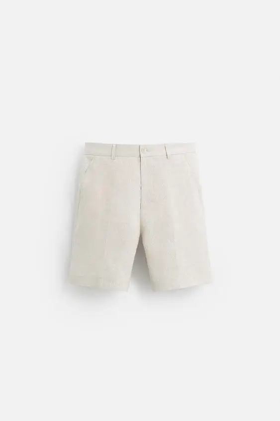 شلوارک مردانه زارا LINEN BERMUDA SHORTS