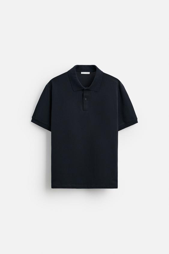 پولوشرت مردانه زارا basic piqué texture polo shirt