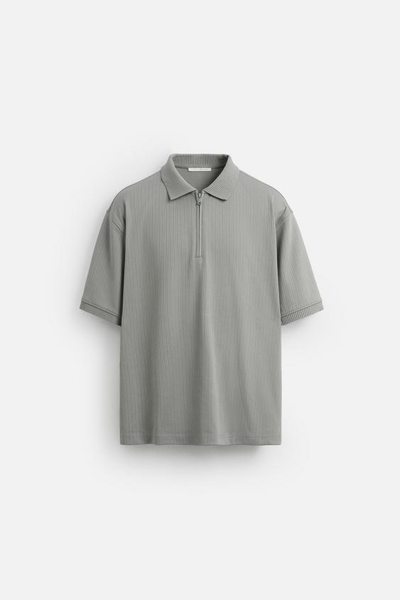 پولوشرت مردانه زارا quarter-zip polo shirt