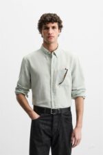 پیراهن مردانه زارا LINEN/COTTON SHIRT