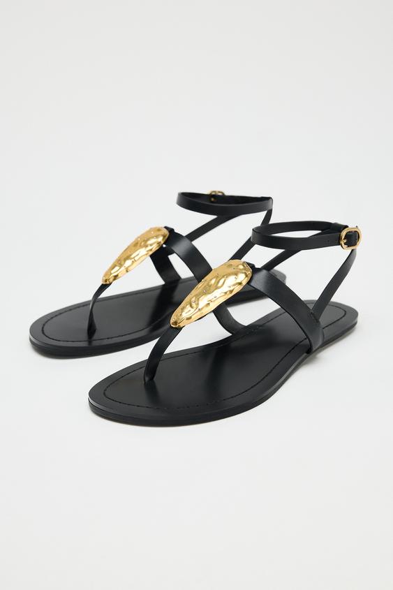 صندل زنانه زارا flat sandals with metal piece