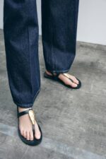 صندل زنانه زارا FLAT SANDALS WITH METAL PIECE