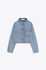 کت جین زنانه زارا CROPPED DENIM SHIRT