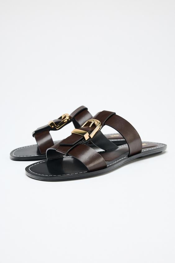 صندل زنانه زارا DOUBLE-STRAP FLAT SANDALS