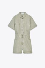 لباس جین زنانه زارا Z1975 SHORT SLEEVE DENIM PLAYSUIT