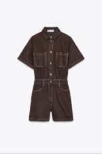 لباس جین زنانه زارا Z1975 SHORT SLEEVE DENIM PLAYSUIT