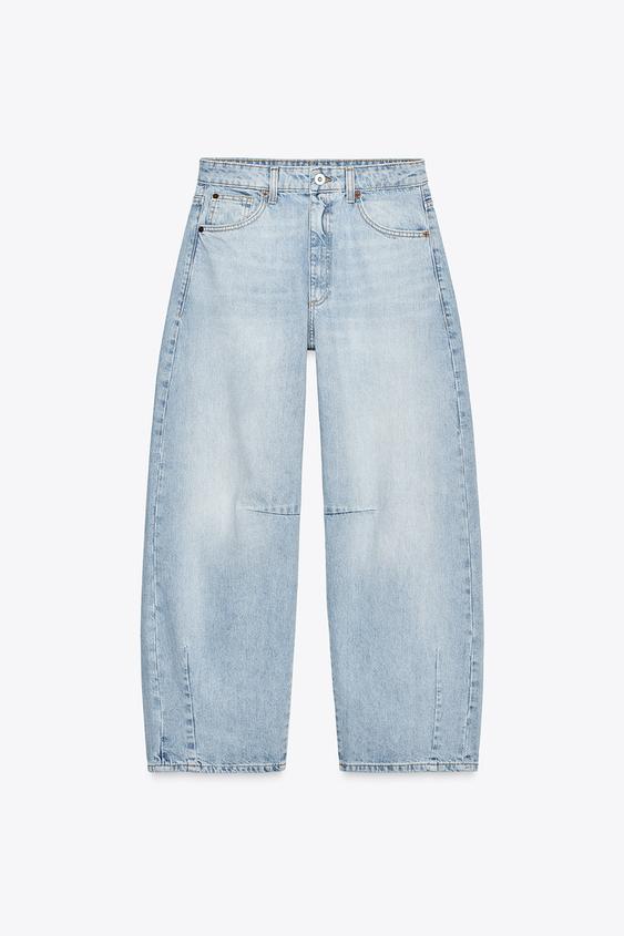 شلوار جین زنانه زارا TRF BAGGY BALLOON MID-WAIST JEANS