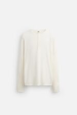 تیشرت مردانه زارا LIMITED EDITION KNITTED BUTTON-NECK T-SHIRT