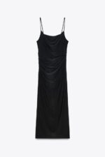 لباس مجلسی زنانه زارا MIDI DRESS WITH GATHERING
