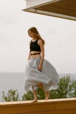 دامن میدی زنانه زارا VOLUMINOUS FLOWING MIDI SKIRT