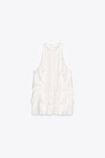 تاپ زنانه زارا RUFFLED HALTER TOP
