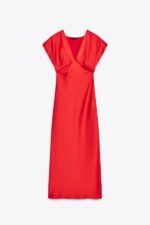 لباس میدی ساتن زنانه زارا SATIN MIDI DRESS