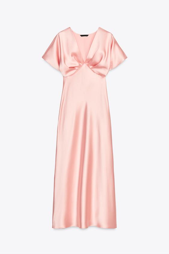 لباس میدی ساتن زنانه زارا SATIN MIDI DRESS