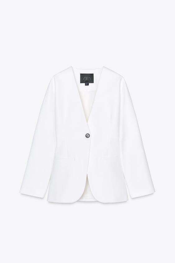 کت کتانی زنانه زارا ZW COLLECTION 100% LINEN TAILORED BLAZER