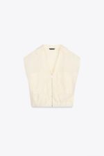 تاپ زنانه زارا LINEN BLEND TOP WITH ELASTICATED HEM