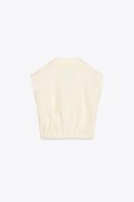 تاپ زنانه زارا LINEN BLEND TOP WITH ELASTICATED HEM
