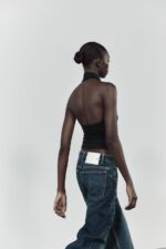 تاپ زنانه زارا POLYAMIDE HALTER TOP