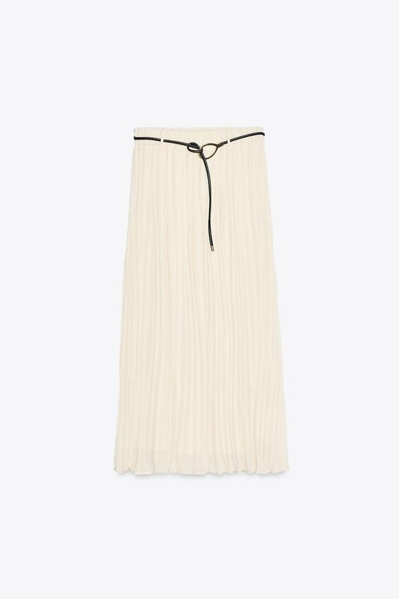 دامن زنانه زارا FLOWY SKIRT WITH BELT