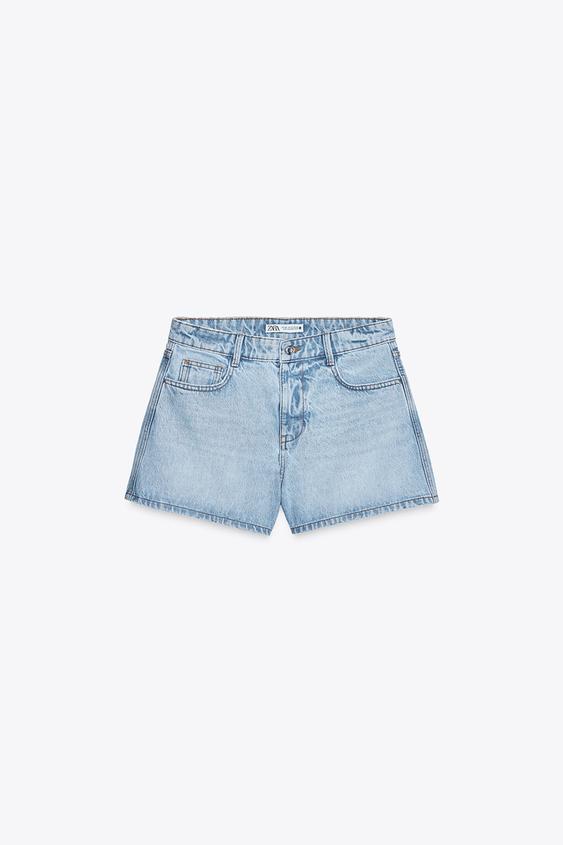 شورتک زنانه زارا Z1975 MOM FIT MID-WAIST SHORTS