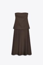 لباس میدی زنانه زارا STRAPLESS DRESS ZW COLLECTION
