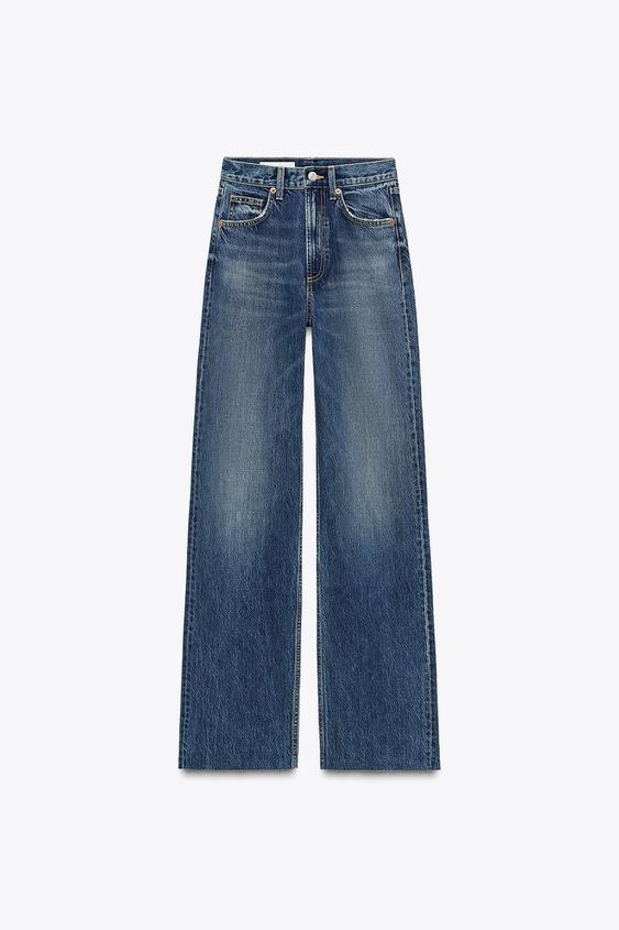 شلوار جین زنانه زارا TRF WIDE-LEG HIGH-WAIST JEANS