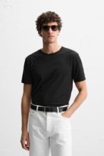 تیشرت مردانه زارا BASIC SLIM FIT T-SHIRT