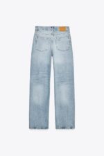 شلوار جین زنانه زارا ZW COLLECTION HIGH-WAIST SLIM FIT RIPPED JEANS