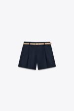 شورتک زنانه زارا DARTED BERMUDA SHORTS WITH BELT