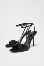 صندل پاشنه دار زنانه زارا SATIN HIGH-HEEL SANDALS