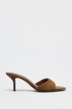 صندل پاشنه بلند زنانه زارا SPLIT SUEDE HEELED SANDALS
