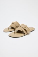 صندل زنانه زارا SPLIT SUEDE BUCKLE SANDALS