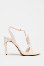 صندل پاشنه دار زنانه زارا FAUX-PATENT HEELED SANDALS WITH FLOWER