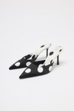 کفش مجلسی زنانه زارا POLKA DOT SATIN-EFFECT SLINGBACK HIGH HEELS