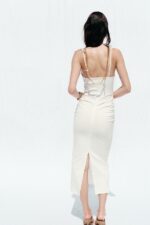 لباس میدی زنانه زارا DRAPED CUT-OUT MIDI DRESS
