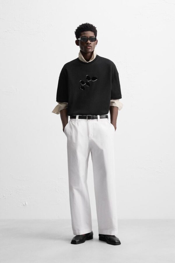 تیشرت مردانه زارا textured print t-shirt