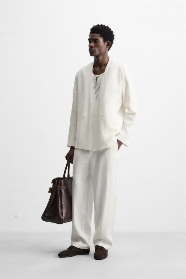 کت لینن مردانه زارا 100% linen suit blazer