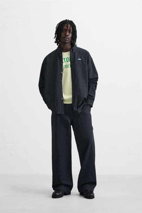 پیراهن مردانه زارا striped relaxed fit shirt