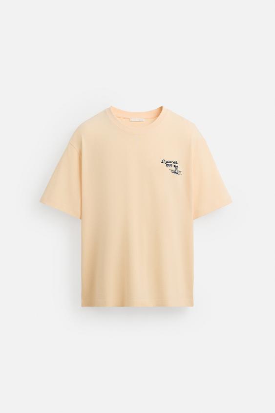 تیشرت مردانه زارا CONTRAST PRINT T-SHIRT