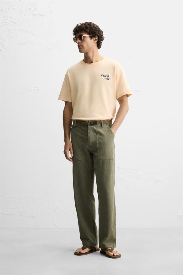 تیشرت مردانه زارا CONTRAST PRINT T-SHIRT