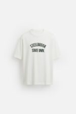 تیشرت مردانه زارا RIBBED SLOGAN T-SHIRT